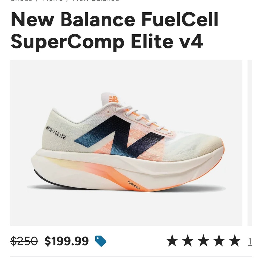 Like New-New Balance FuelCell SuperComp Elite v4 - White /Angora